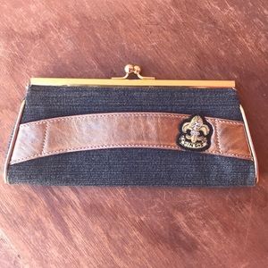Denim clutch bag